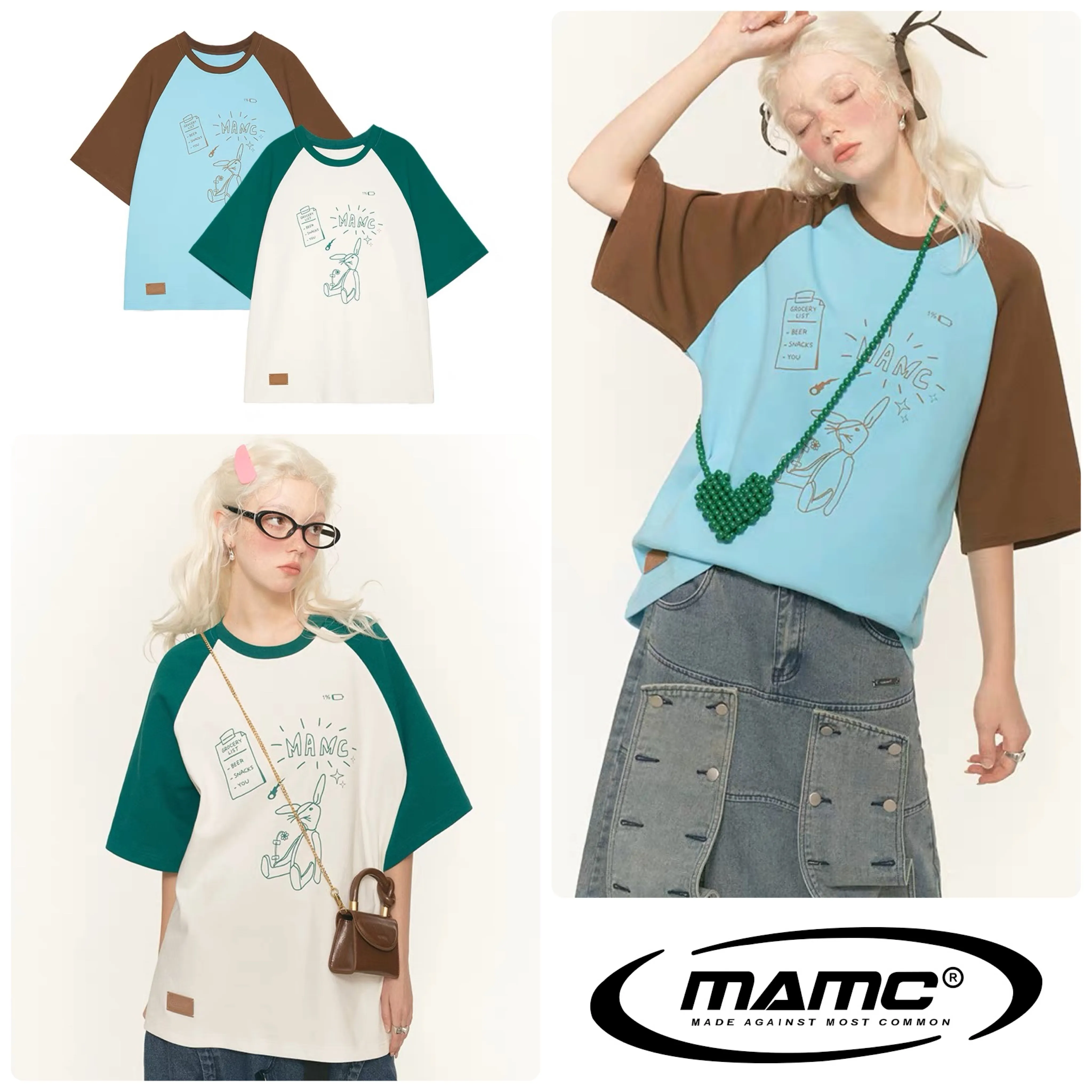 MAMC  |Unisex Street Style U-Neck Plain Short Sleeves Oversized