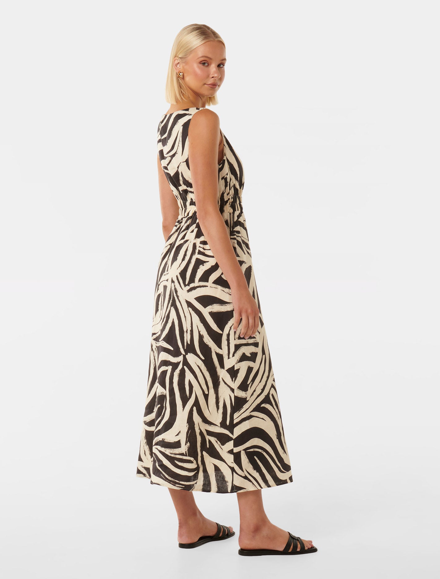 Margot Shirred Waist Midi Dress