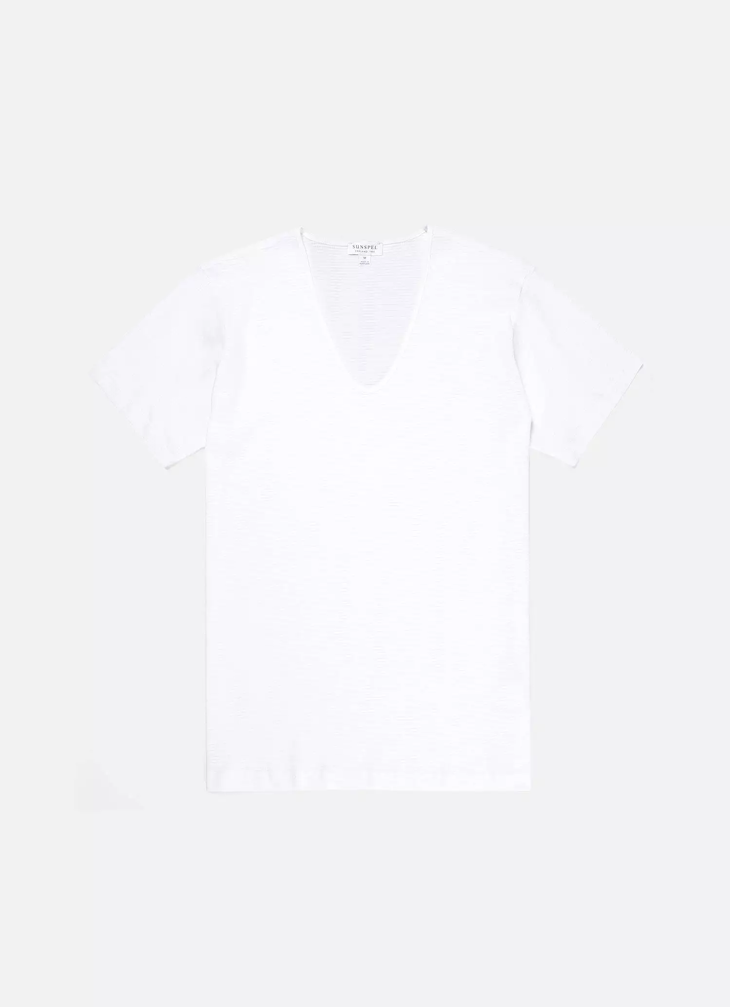 Men's Cellular Cotton V-neck Underwear T-shirt in White