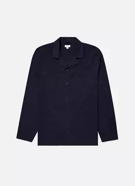 Men's Cotton Flannel Pyjama Shirt in Navy