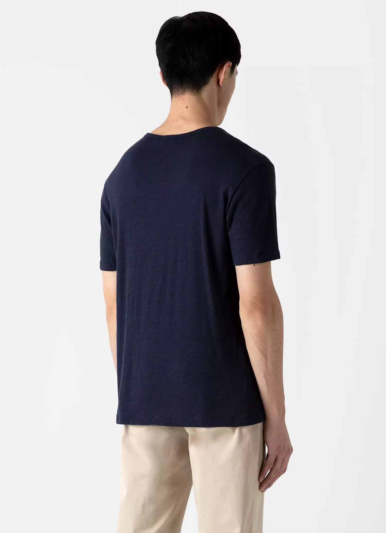 Men's Cotton Linen T-shirt in Navy