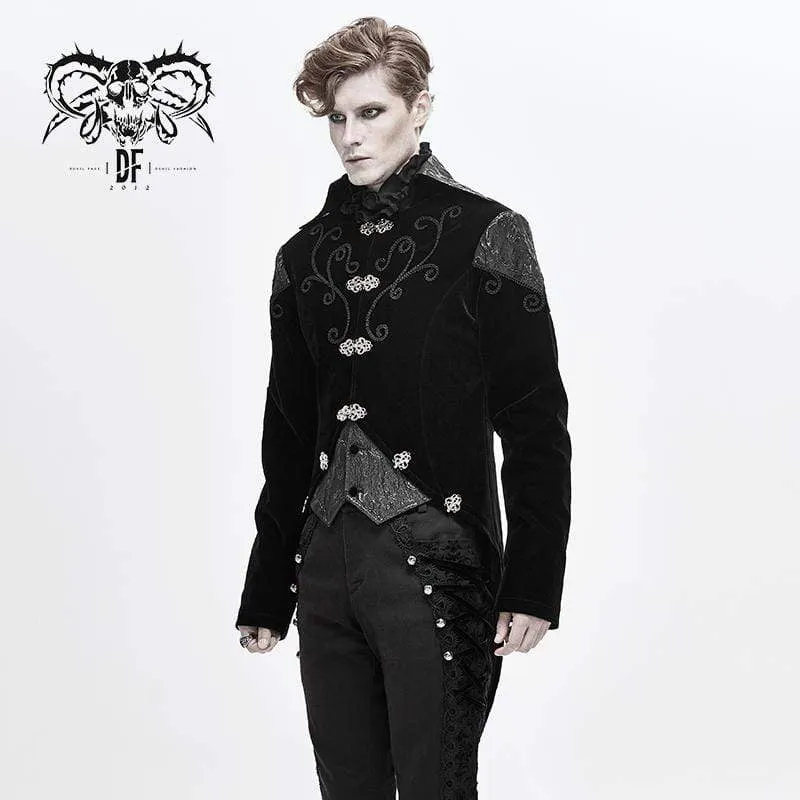 Men's Gothic Chinese Button Velet Jackets