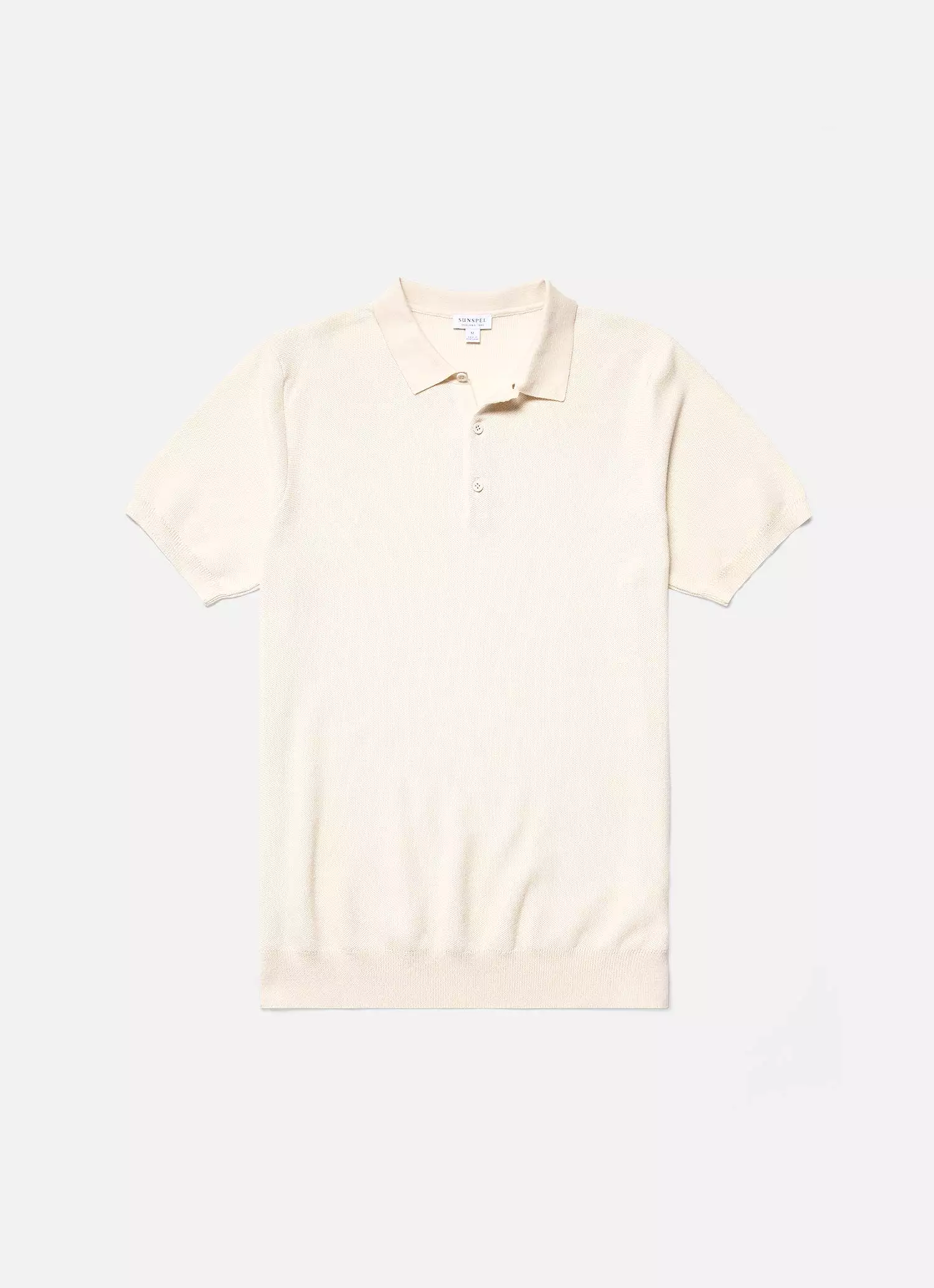 Men's Knit Polo Shirt in Ecru