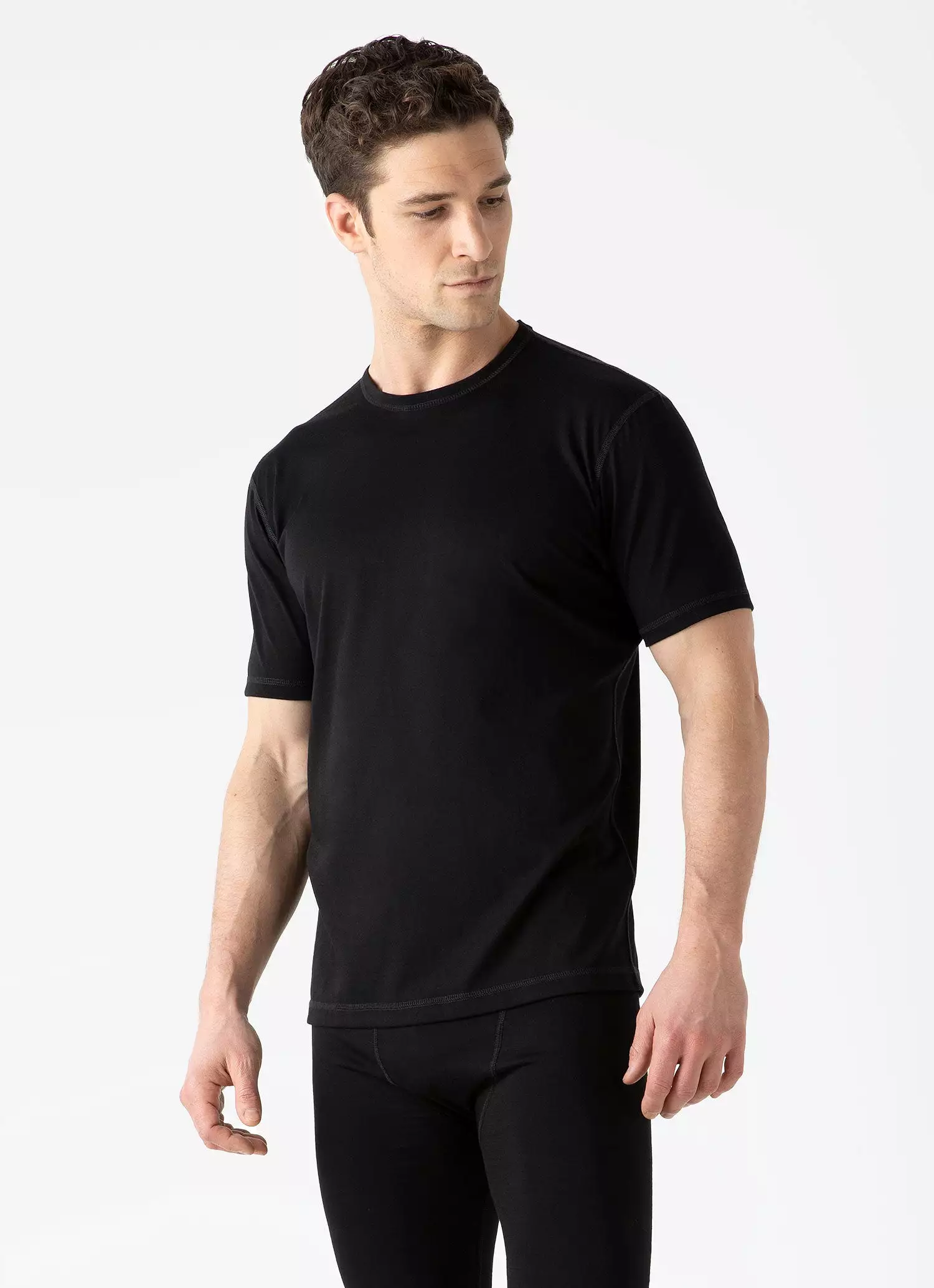 Men's Merino Base Layer T- Shirt in Black