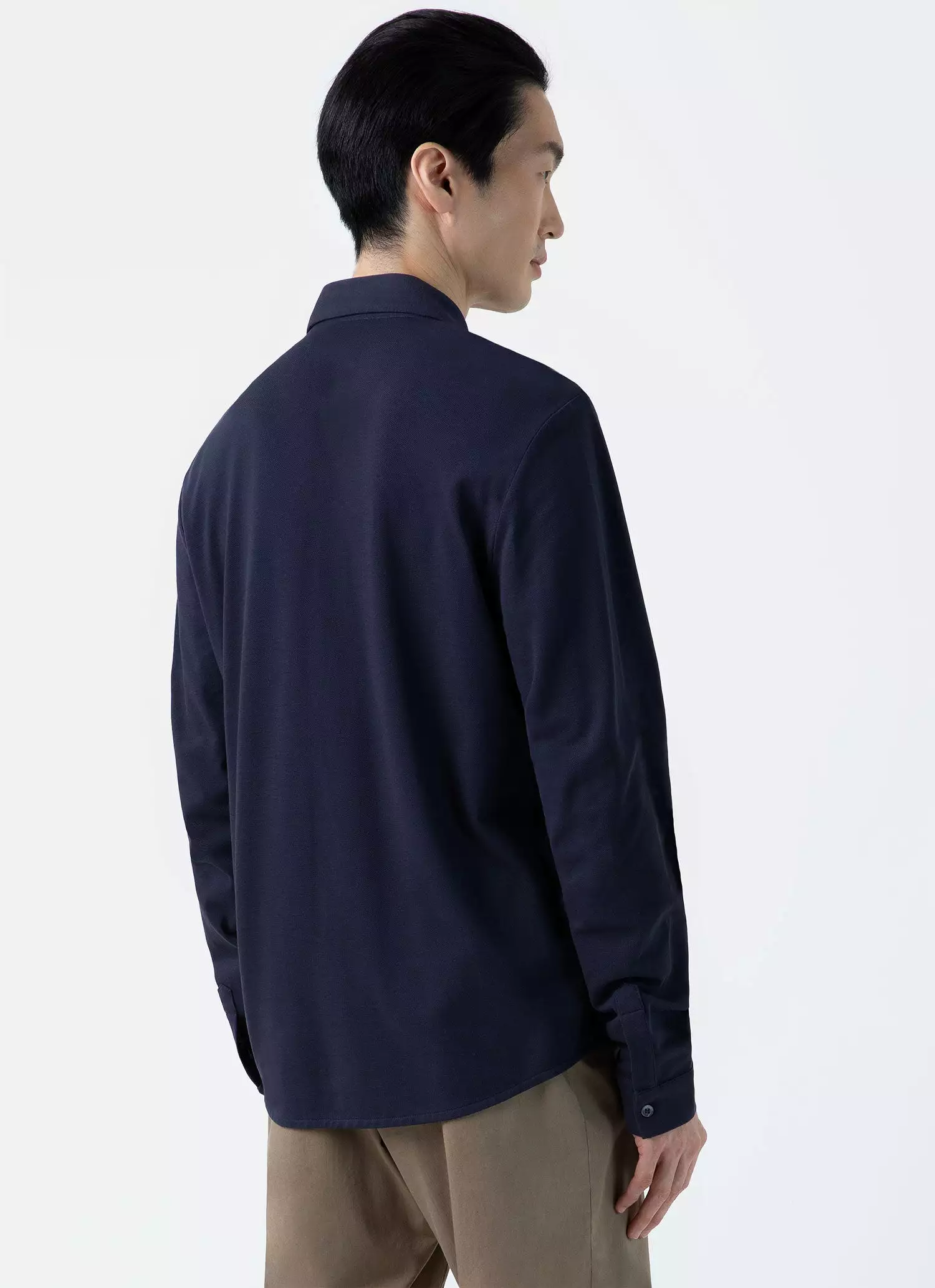 Men's Piqué Shirt in Navy