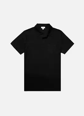 Men's Sea Island Cotton Riviera Polo Shirt in Black