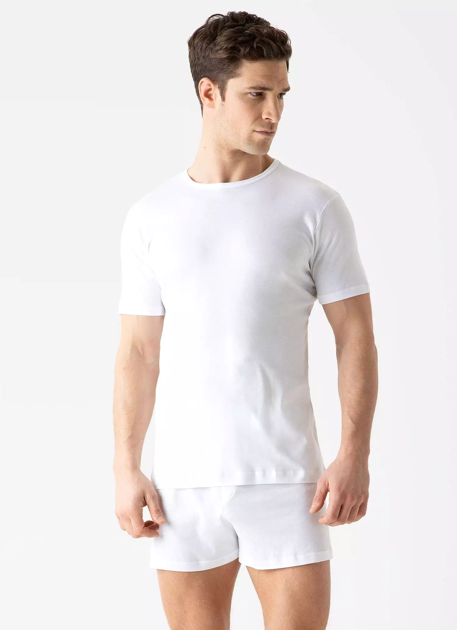 Men's Sea Island Cotton Underwear T-shirt in White