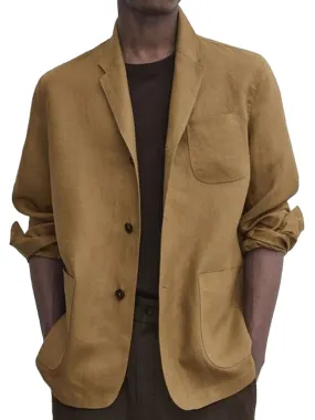 Men's Solid Color Multi-Pocket Casual Fashion Blazer