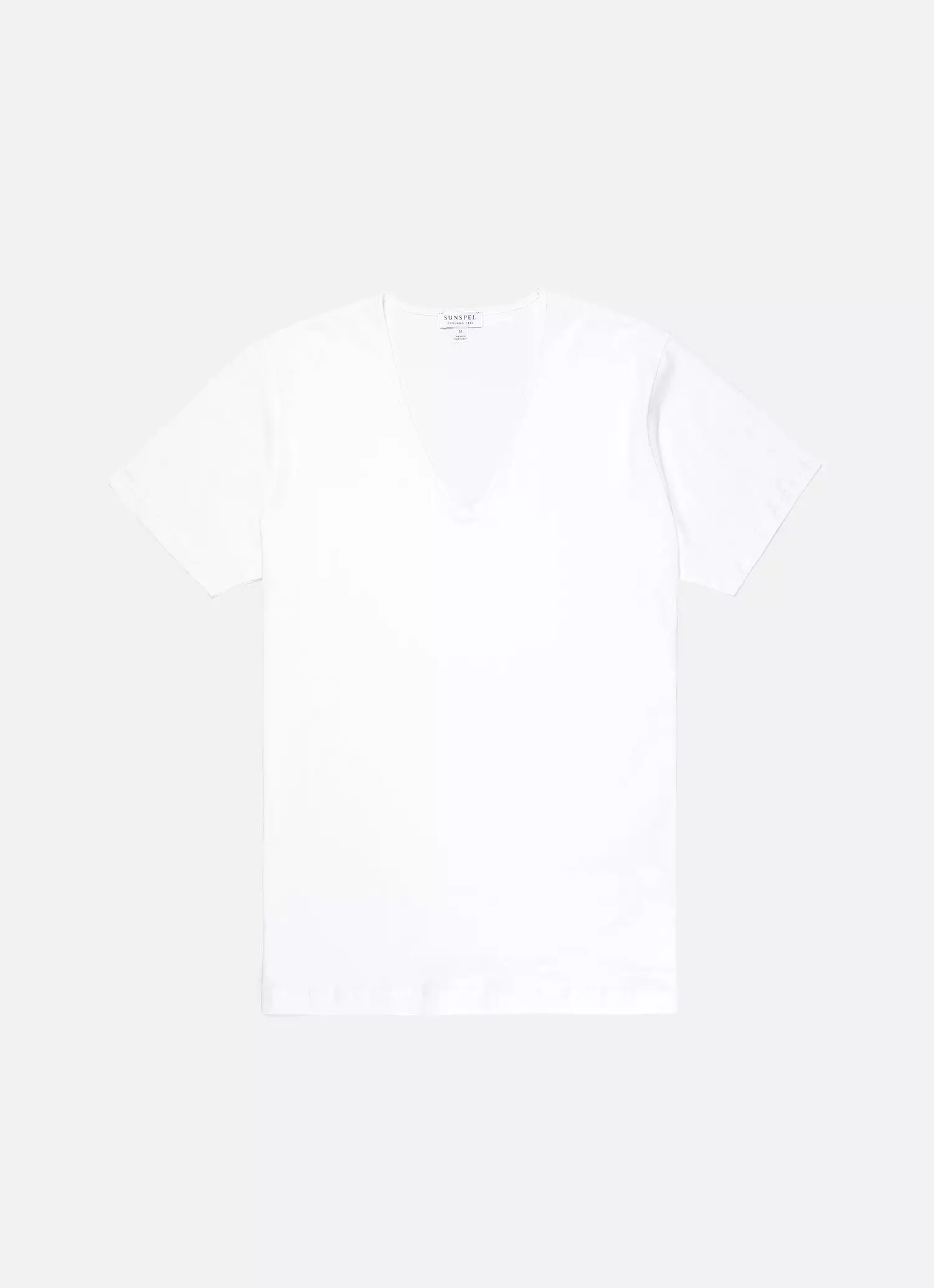 Men's Superfine Cotton V-neck Underwear T-shirt in White