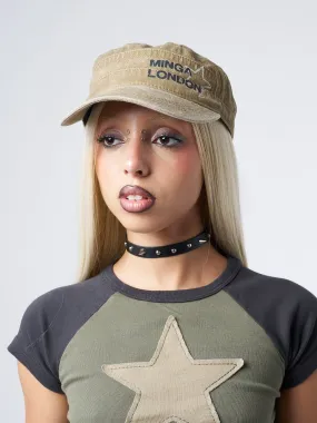 Minga Star Beige Military Cap