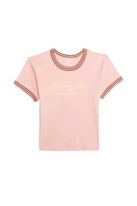 MINI T-SHIRT LEVI'S FEMME GRAPHIC RINGER ROSE QUARTZ