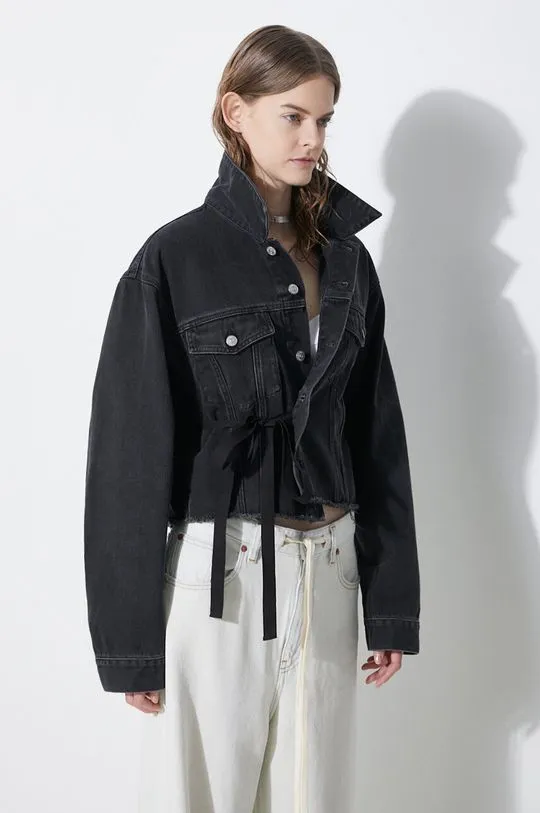 MM6 Maison Margiela denim jacket women's black color S52AM0285