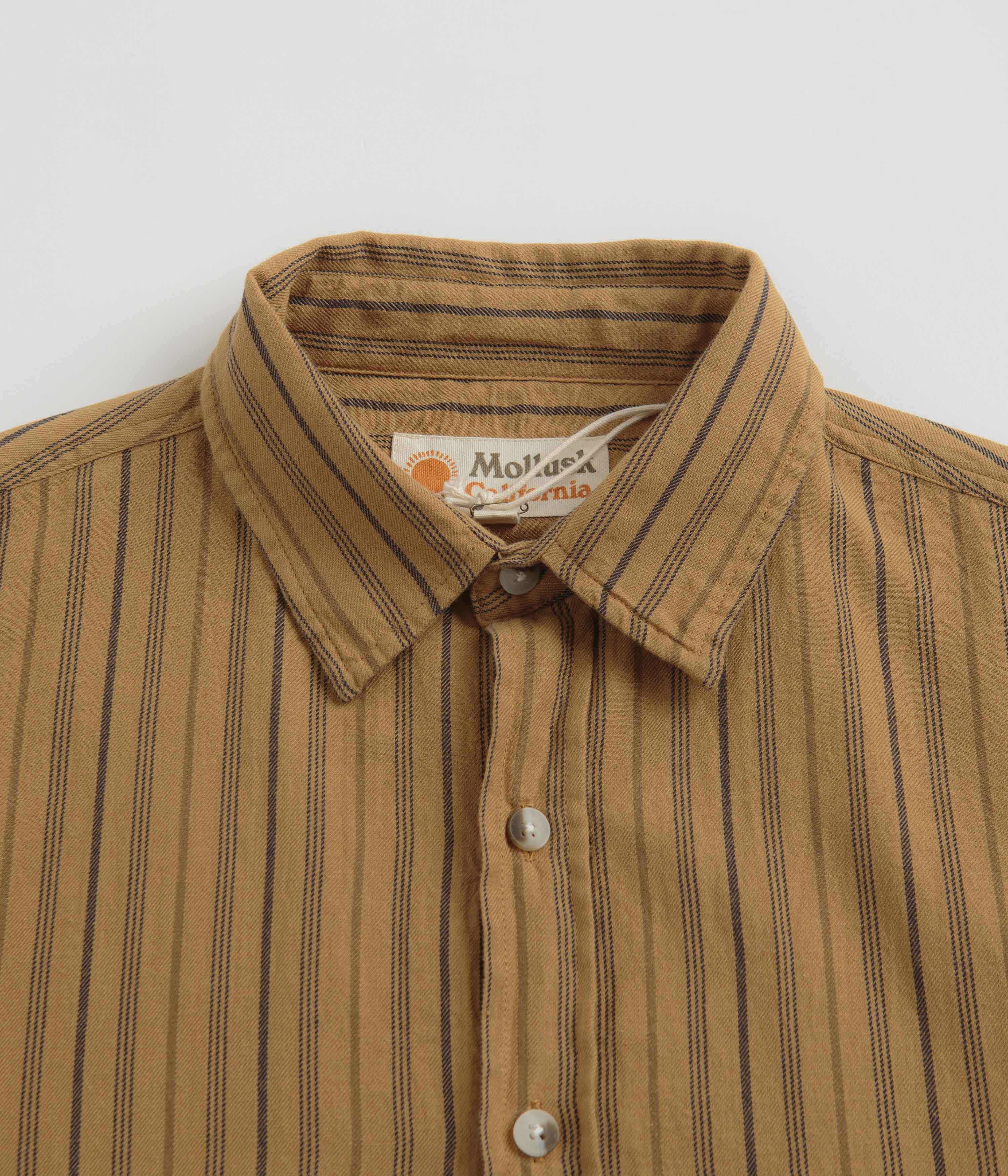 Mollusk Summer Shirt - Tan Earth Stripe