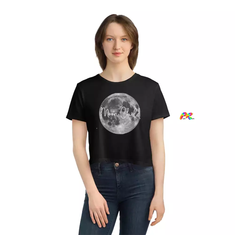 Moon Child Women's Flowy Cropped T-Shirt