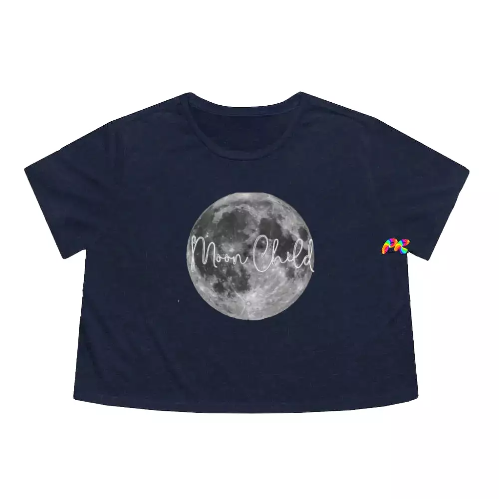 Moon Child Women's Flowy Cropped T-Shirt