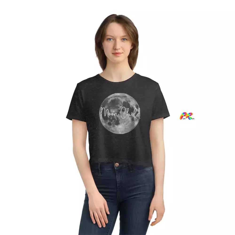 Moon Child Women's Flowy Cropped T-Shirt