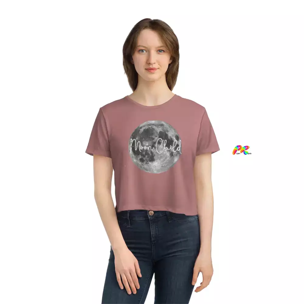 Moon Child Women's Flowy Cropped T-Shirt