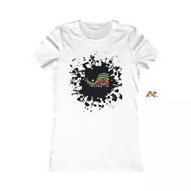 Music Paint Splat with Rainbow Slim Fit Short Sleeve T-Shirt