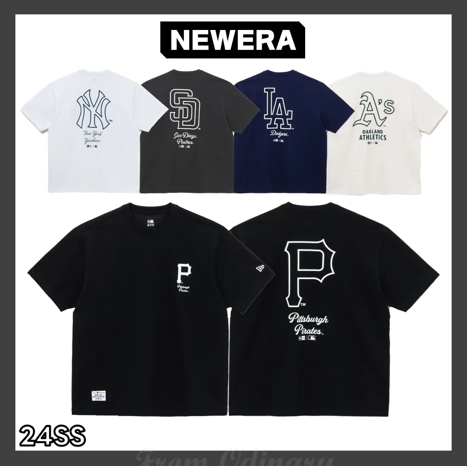 New Era  |Unisex Street Style Oversized Logo T-Shirts