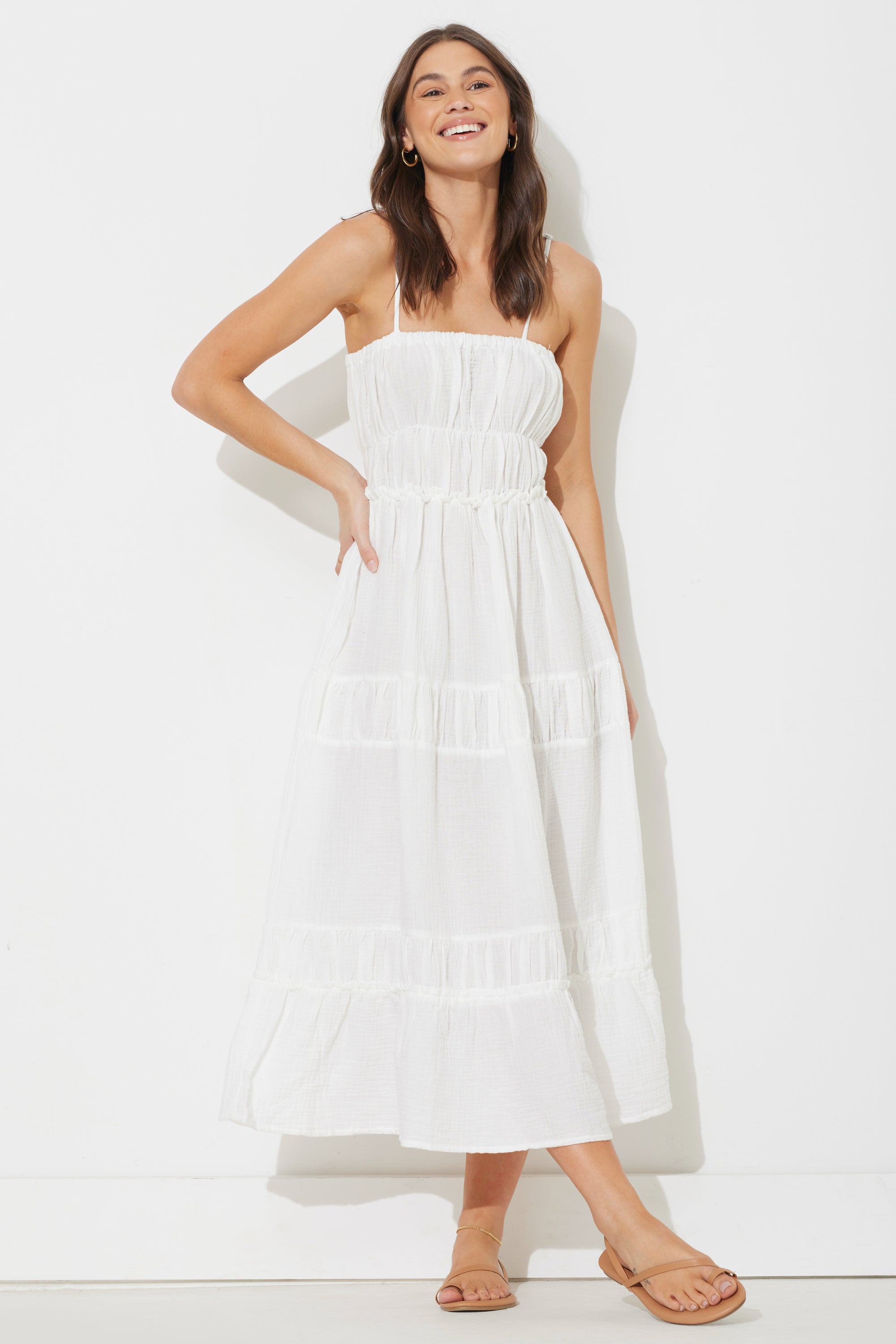 Ocean Drive - Solid Gauze Maxi Dress