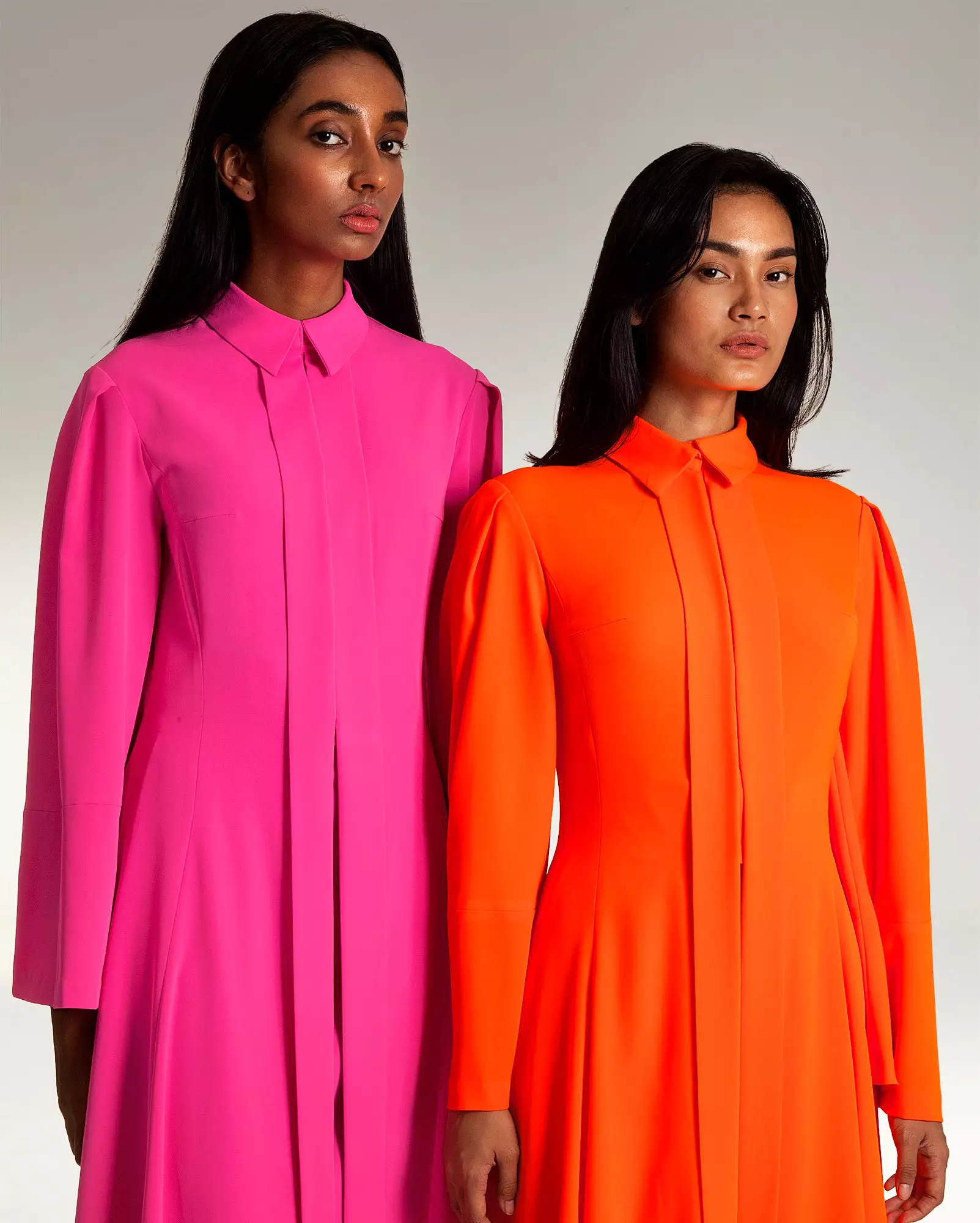 Pahang Shirt Kurung Set (Neon Orange)