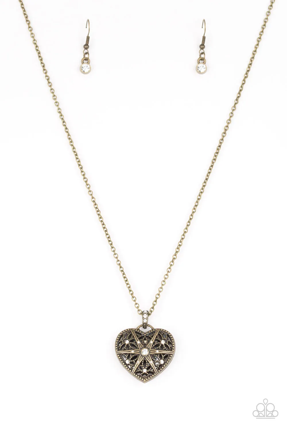 Paparazzi Accessories - Casanova Charm - Brass Necklace