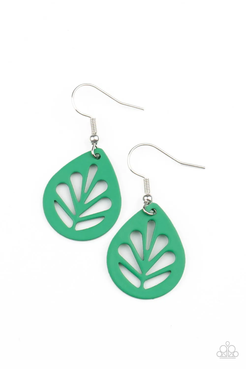 Paparazzi Accessories - LEAF Yourself Wide Open - Green Earrings