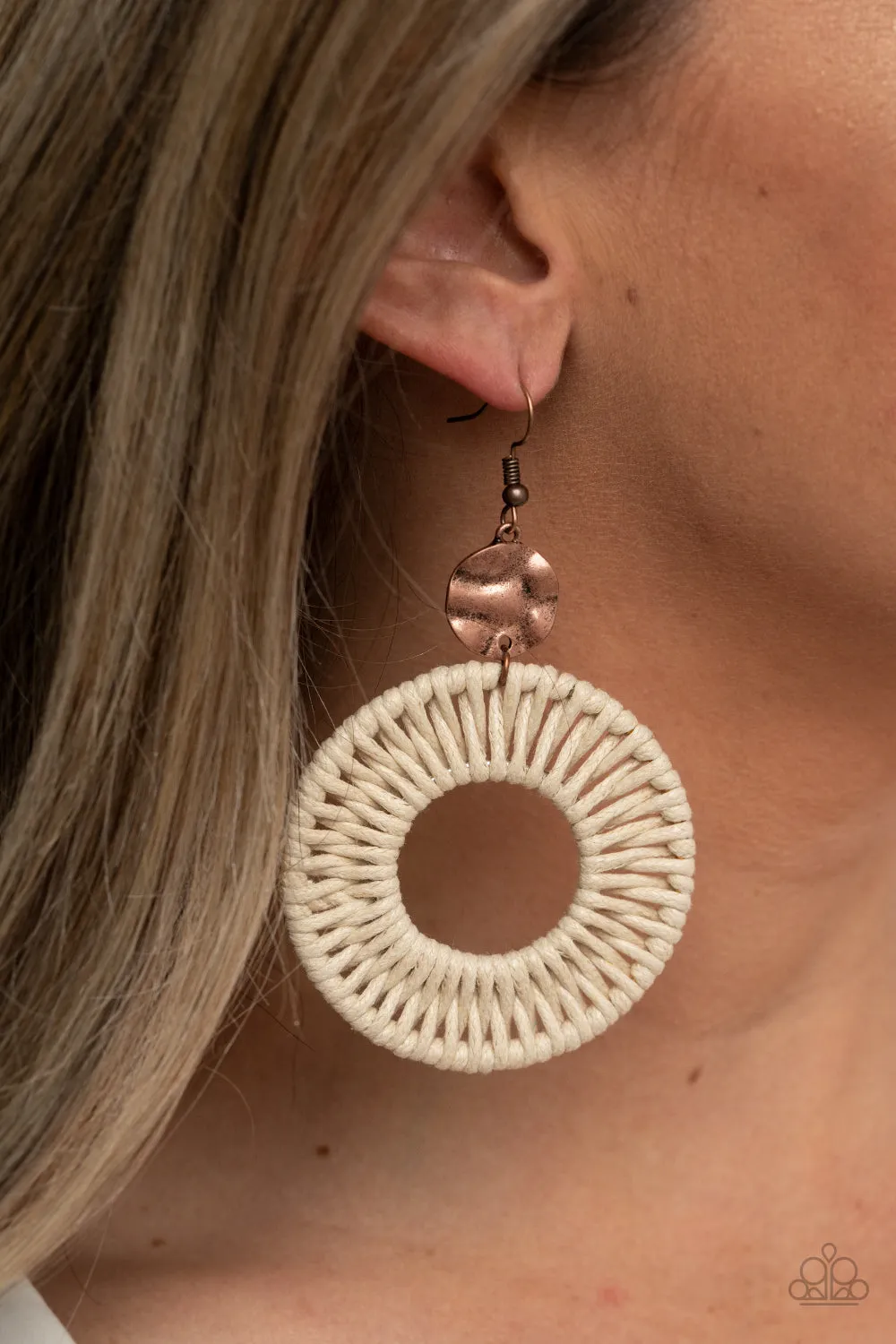 Paparazzi Accessories - Total Basket Case - Copper Earrings