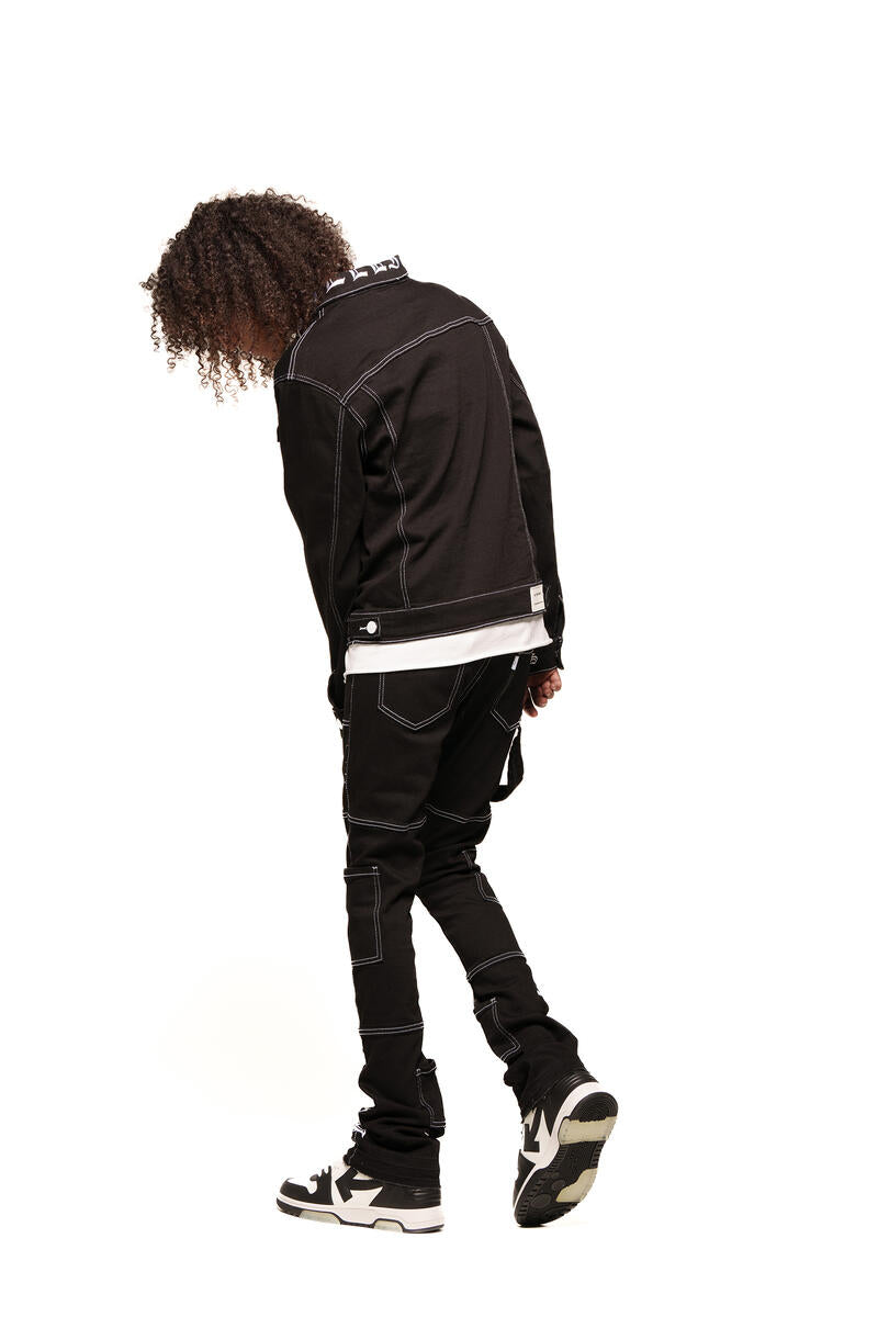 PHEELINGS DEFYING ODDS DENIM JACKET (JET BLACK/WHITE)