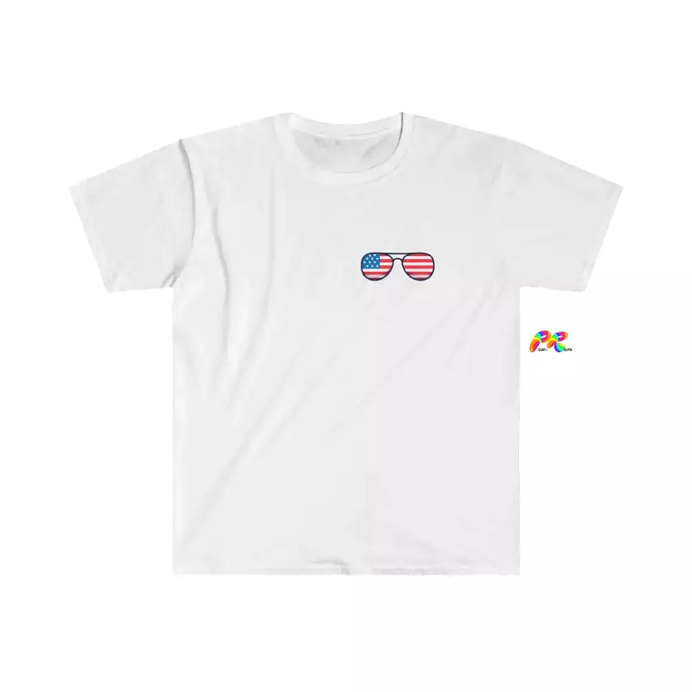 Red White Blue Sunglasses Unisex Softstyle T-Shirt