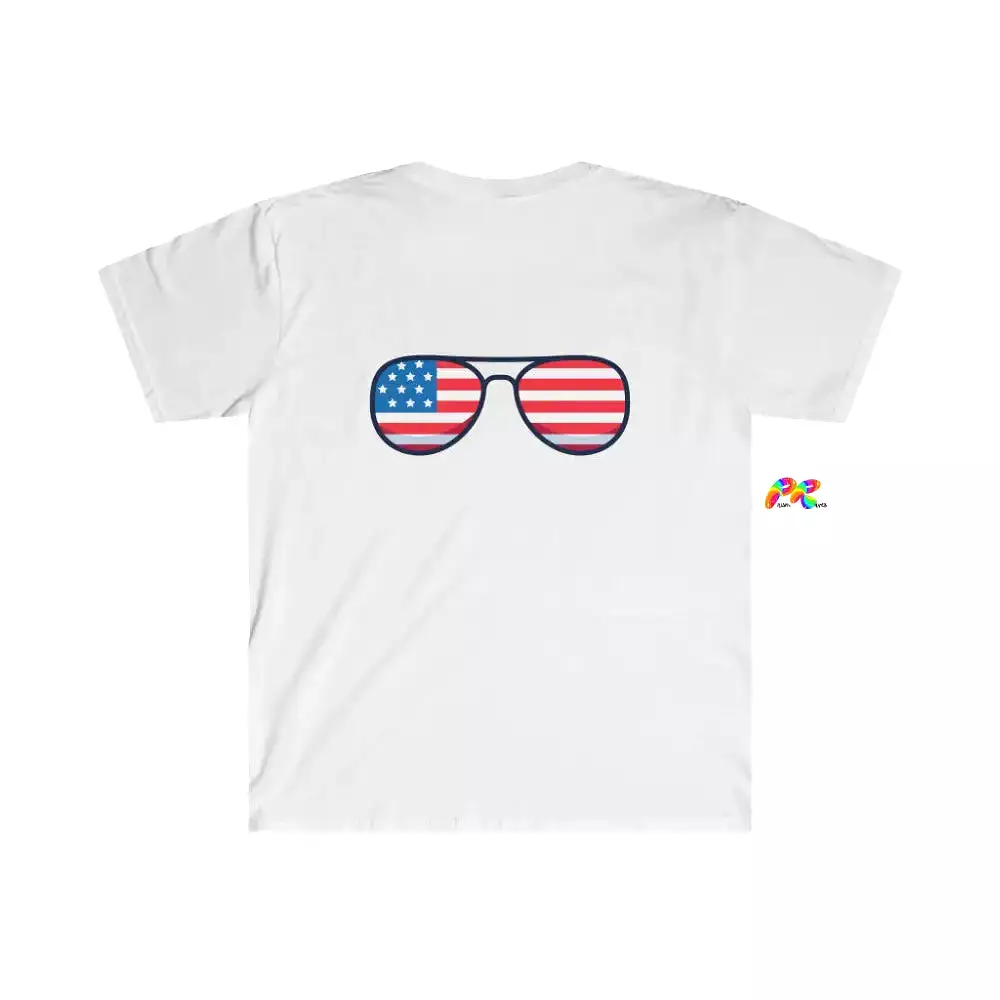 Red White Blue Sunglasses Unisex Softstyle T-Shirt