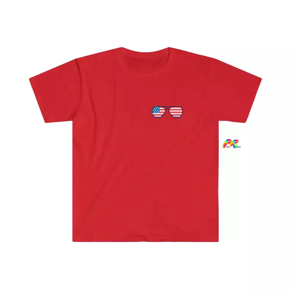 Red White Blue Sunglasses Unisex Softstyle T-Shirt