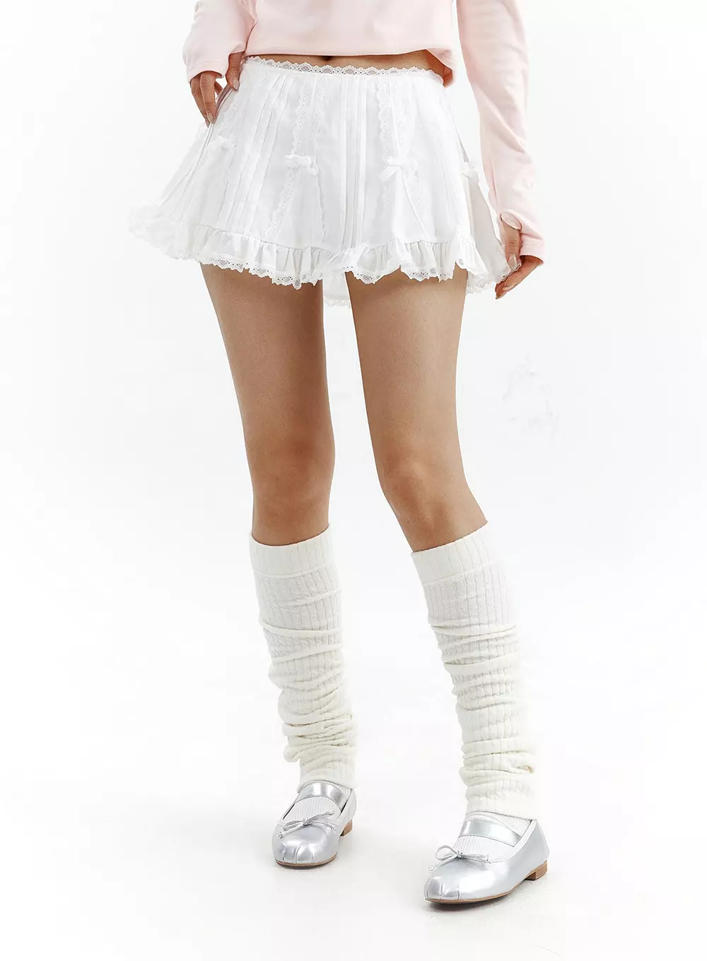 Ribbon Lace Layered Mini Skirt CJ423