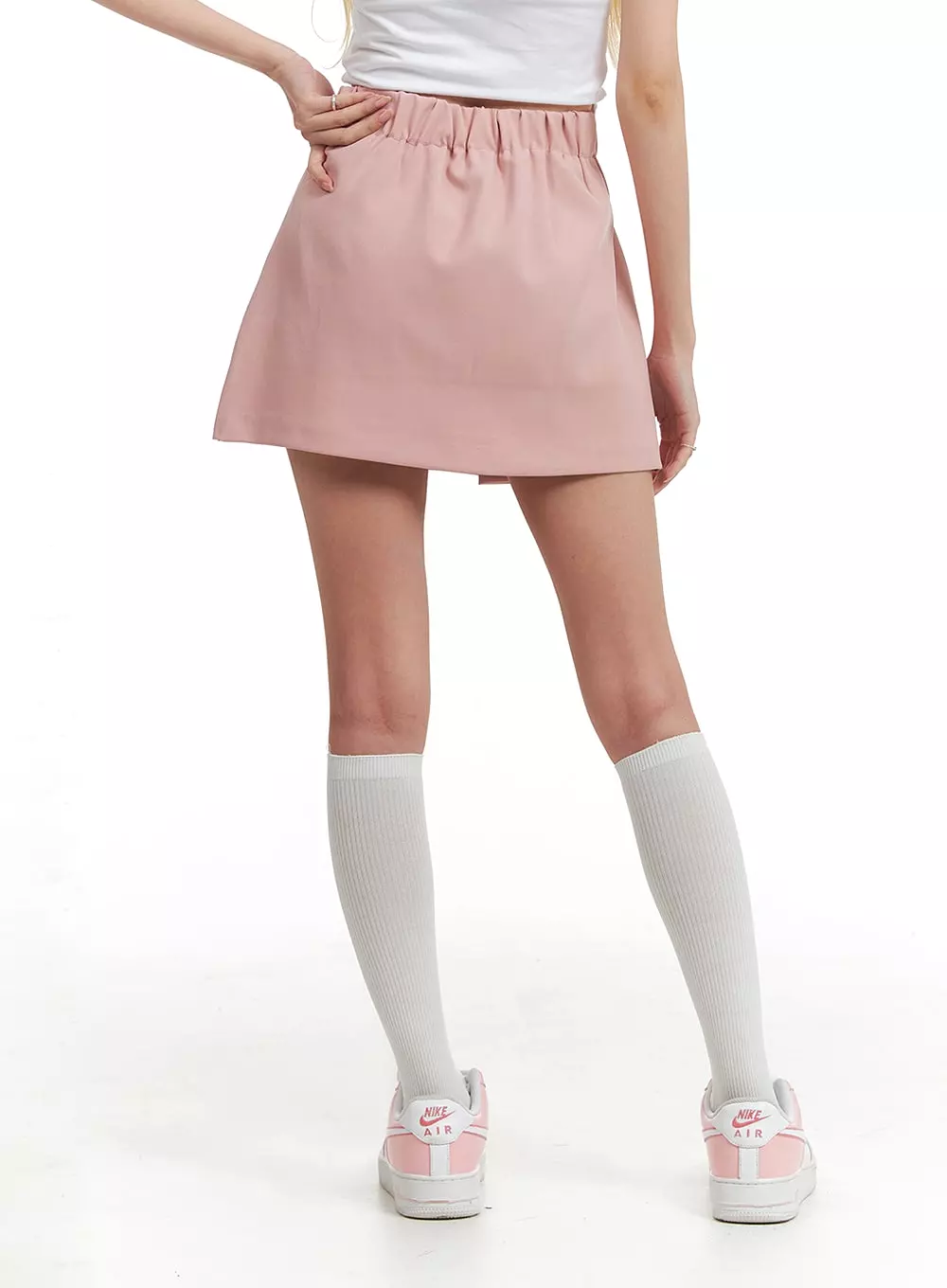 Ribbon Pleated Mini Skirt IF408