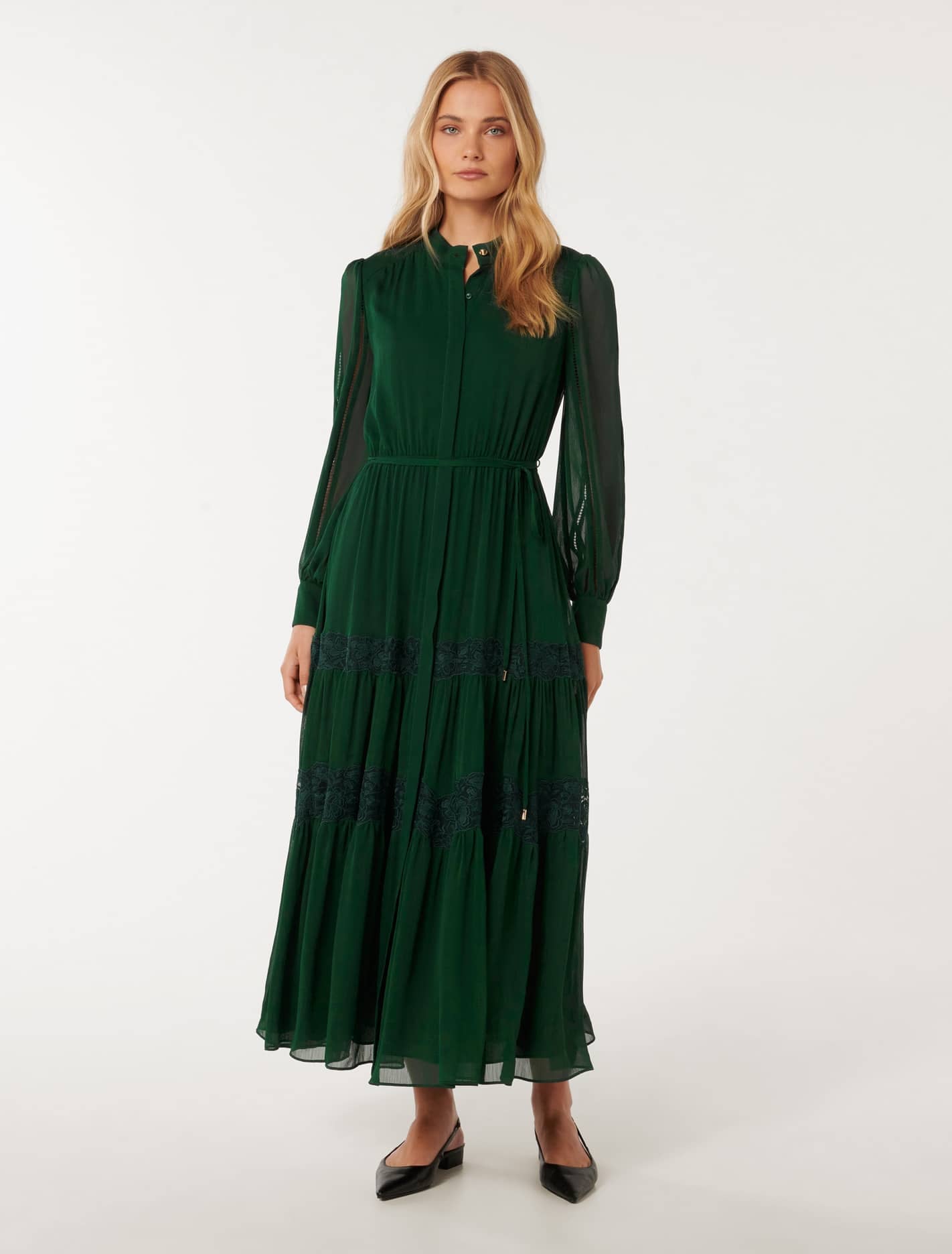 Rue Trim Detail Midi Dress