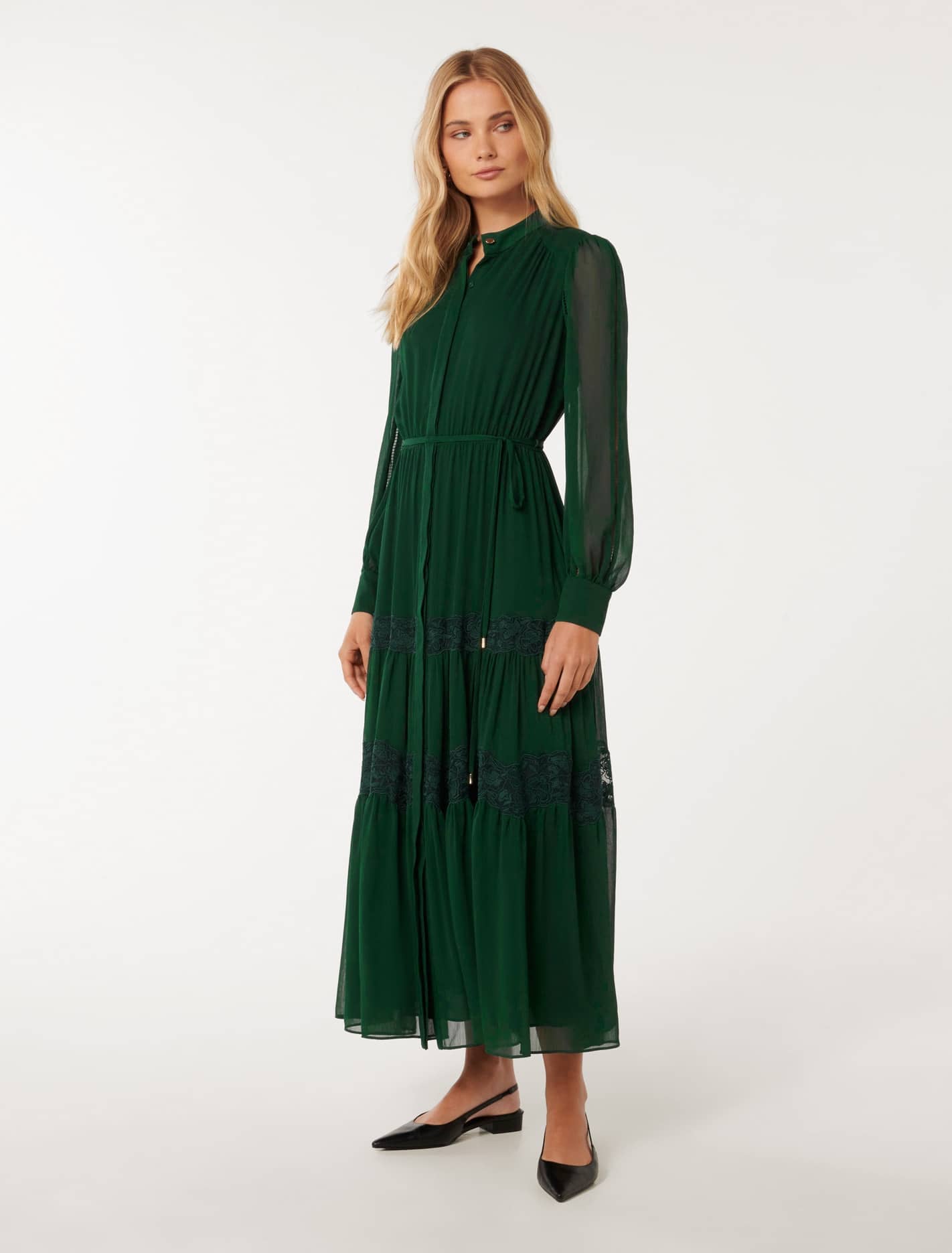 Rue Trim Detail Midi Dress