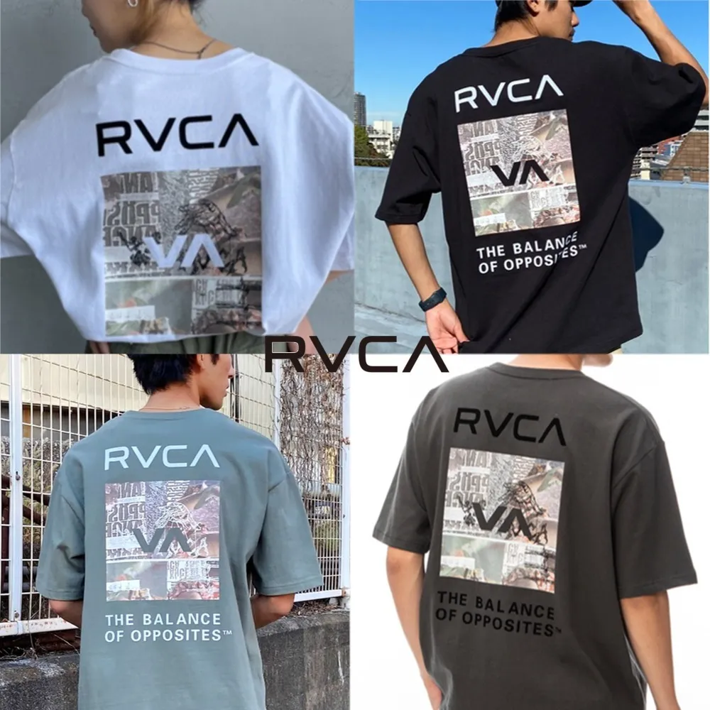 RVCA  |Paisley Unisex Street Style U-Neck Bi-color Short Sleeves