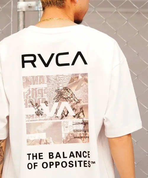 RVCA  |Paisley Unisex Street Style U-Neck Bi-color Short Sleeves