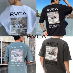 RVCA  |Paisley Unisex Street Style U-Neck Bi-color Short Sleeves