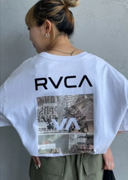 RVCA  |Paisley Unisex Street Style U-Neck Bi-color Short Sleeves