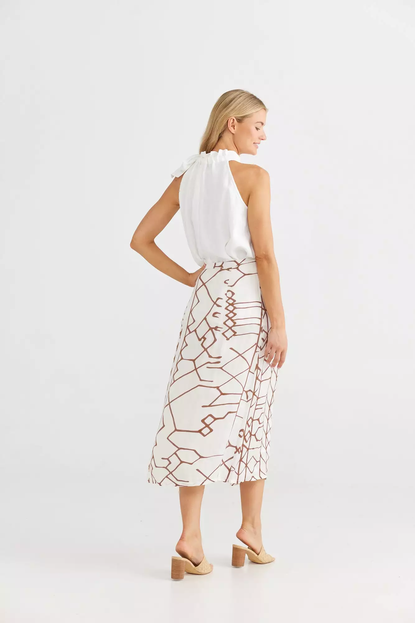 SALE - Adel Wrap Cupro Skirt - Indus Print