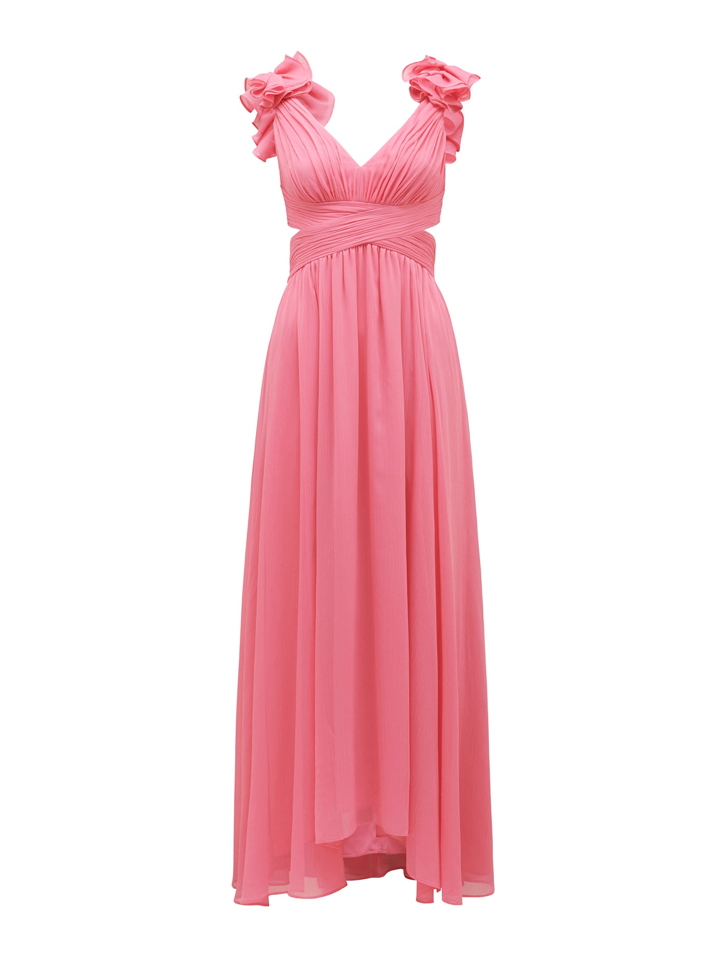 Selena Ruffle Shoulder Maxi Dress