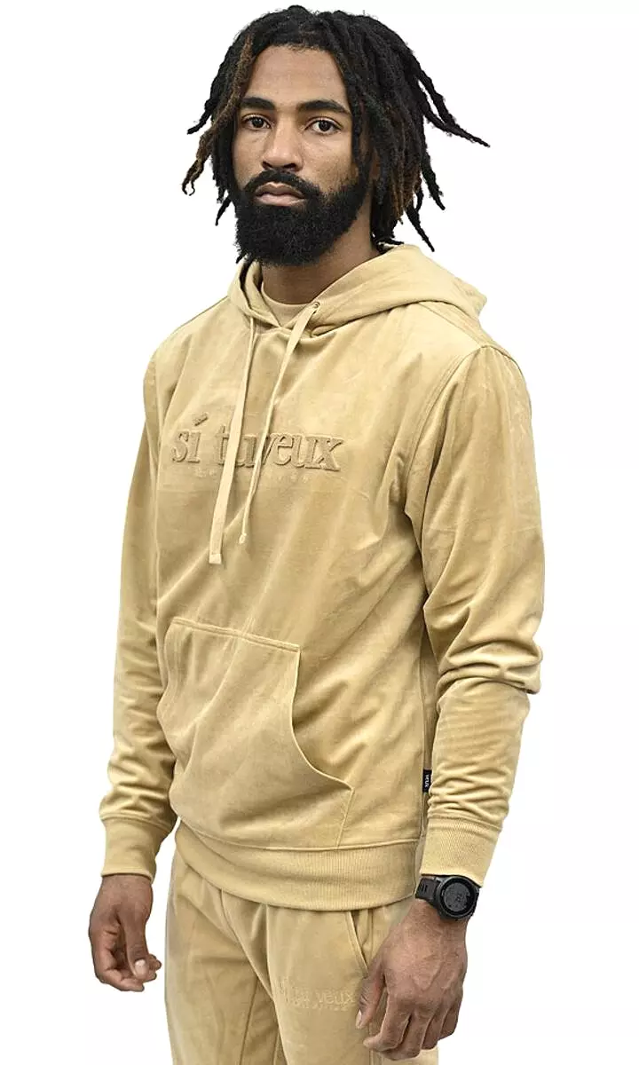 Si Tu Veux VEUX VELVET HOODIE (TAN)