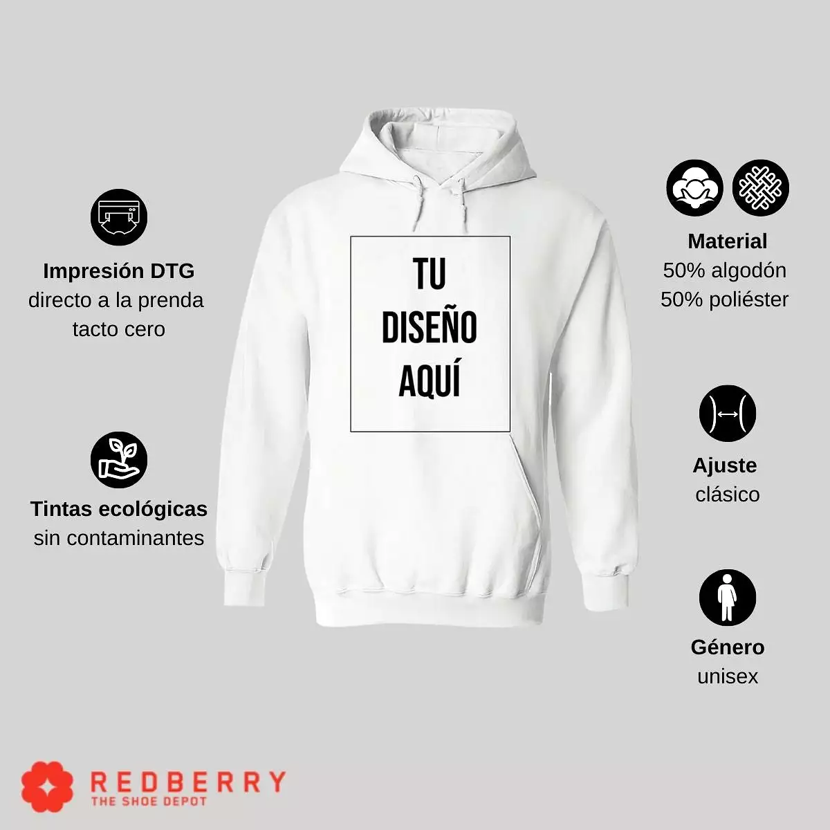 Sudadera Personalizada Unisex Tu Diseo Aquí