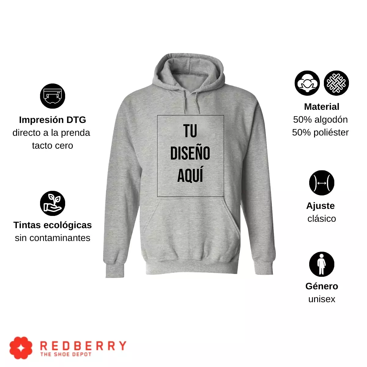 Sudadera Personalizada Unisex Tu Diseo Aquí