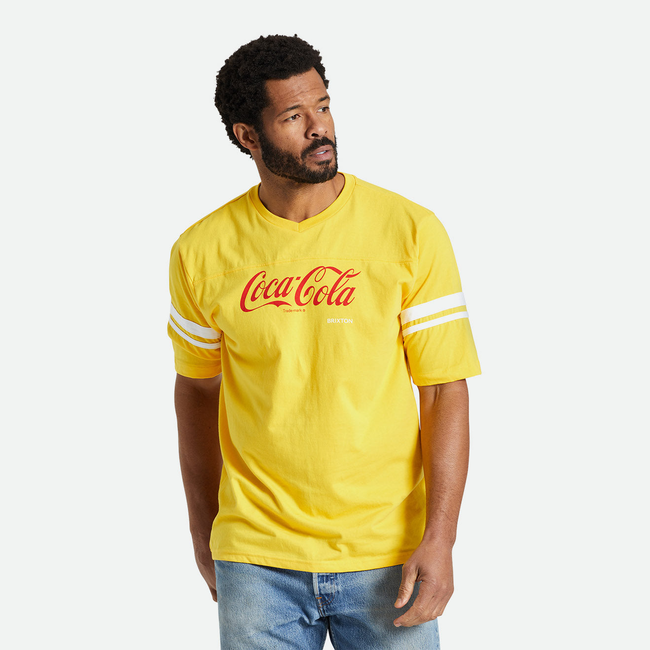 T-SHIRT BRIXTON COCA COLA CLASSIC FOOTBALL YELLOW