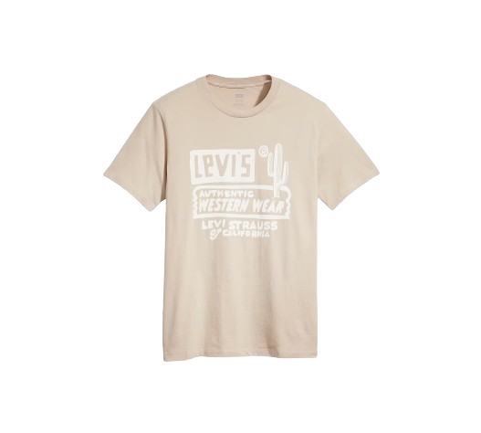 T-SHIRT LEVI'S  GRAPHIC WESTERN GARMENT DYE FEATHER GRAY CREAM