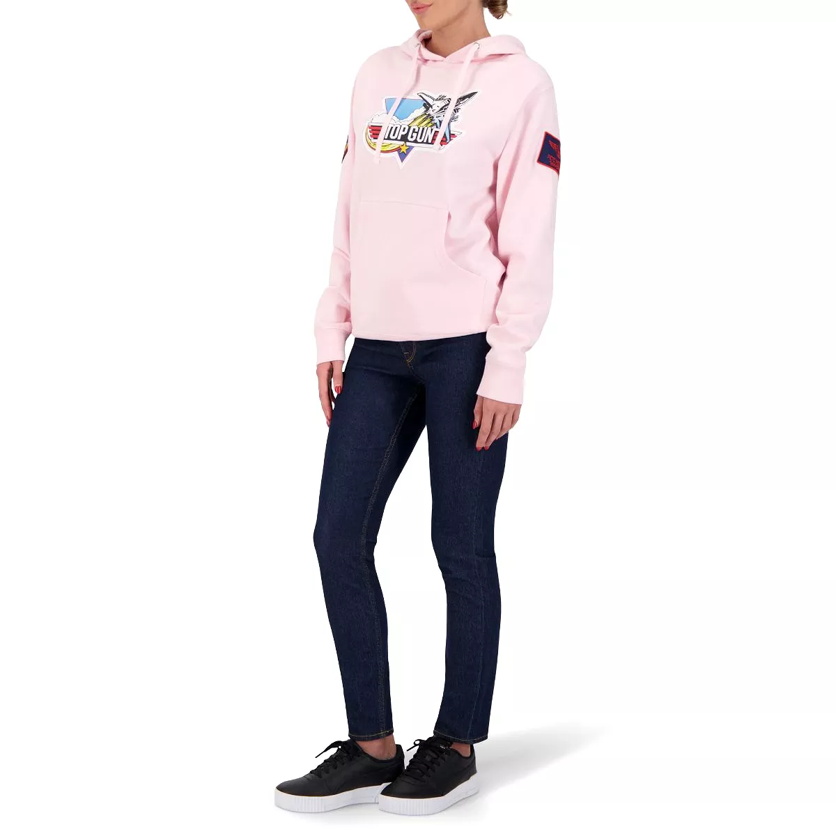 TOP GUN Unisex Retro Logo Hoodie - LIGHT PINK