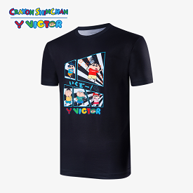 Victor X Crayon Shin-Chan Sports Shirt T-404CS C Black UNISEX