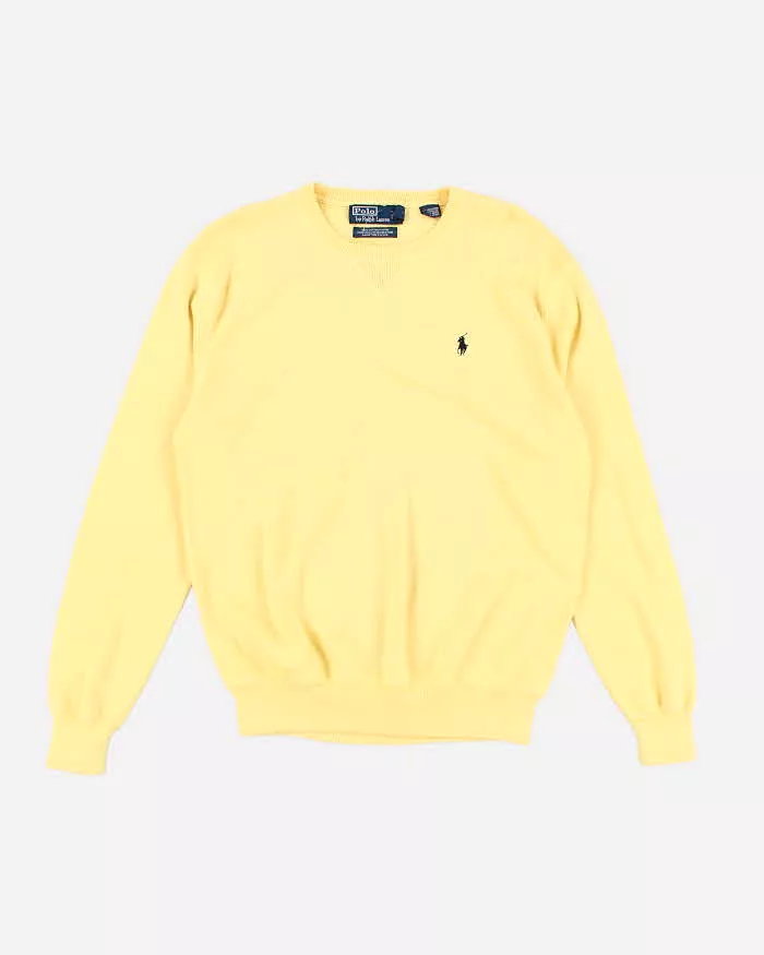 Vintage 90s Polo by Ralph Lauren Yellow Light Sweatshirt - M